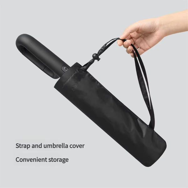 Large Automatic Umbrella with Ring Buckle Thick Durable Unisex Portable UV Protection Windproof Rain and Sunshade Umbrella