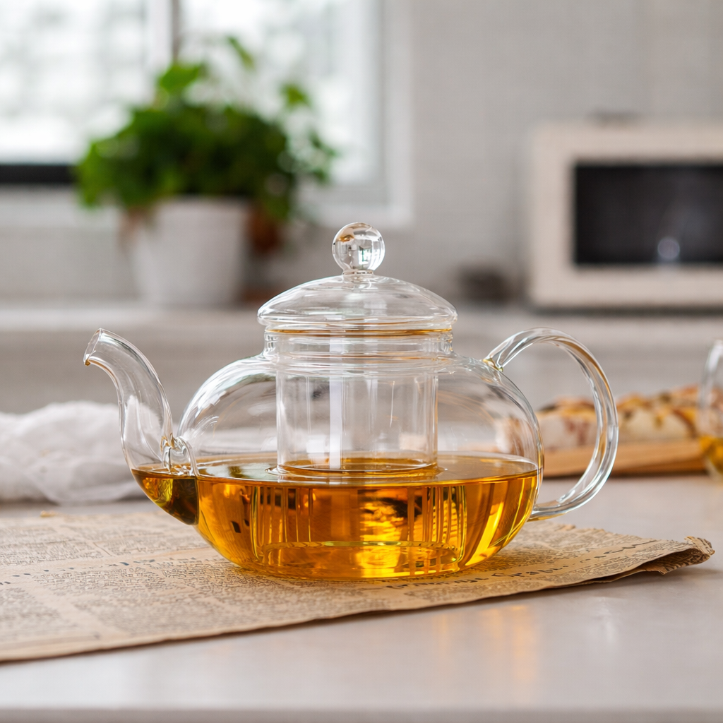 Snap Steep Heat-Resistant Glass Teapot with Infuser – 400ml/1000ml